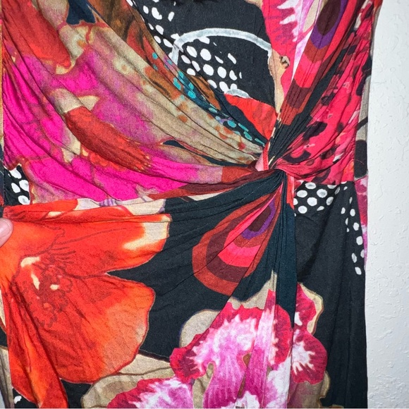Desigual Azucena Midi Twist Front Floral Dress Size Large. - Picture 8 of 15